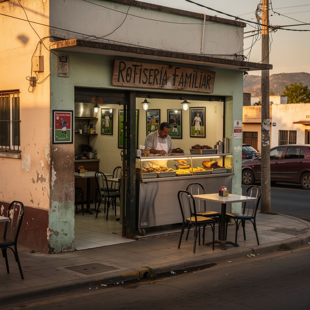 Emprendedor gastronómico trabajando en negocio del interior argentino
